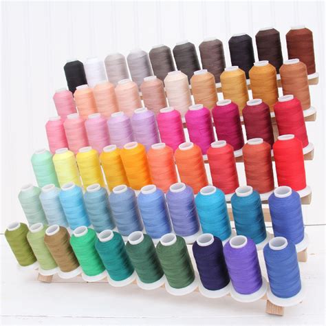 Polyester All-Purpose Sewing Thread 60 Cone Set - 600m Cones - Strong Lint Free Spun Polyester ...