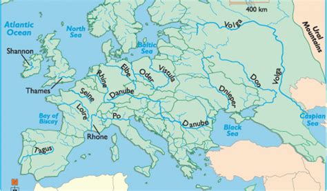 Eastern Europe Rivers Map European Rivers Rivers Of Europe Map Of ...