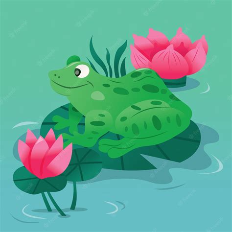 Premium Vector | Cartoon spotty green frog