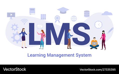 Lms learning management system concept with big Vector Image