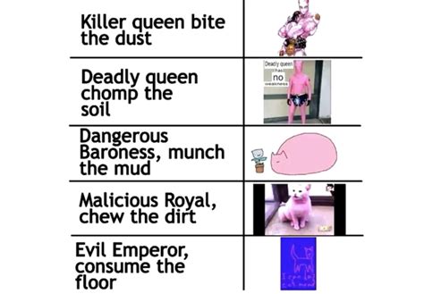 Variants Of Killer Queen Bites The Dust : r/animememes