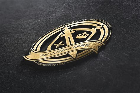 Photorealistic Embossed Gold PSD Logo Mockup | Hyperpix