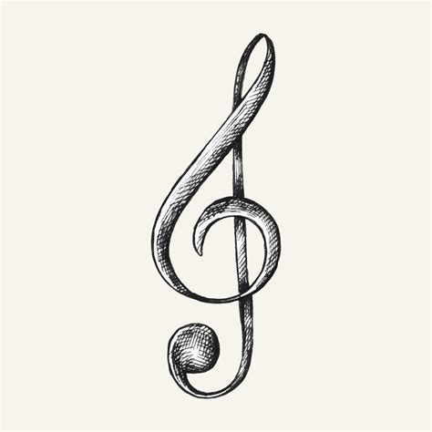 Hand-drawn G-clef music note illustration - Download Free Vectors, Clipart Graphics & Vector Art