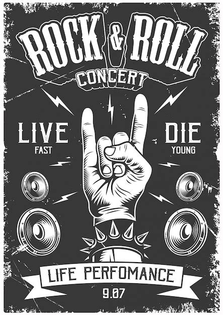 Free Vector | Rock and roll poster