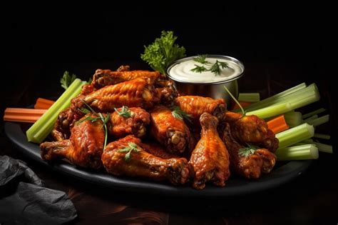 Premium AI Image | Spicy Buffalo Wings Platter