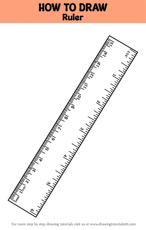 How to Draw Ruler (Tools) Step by Step | DrawingTutorials101.com