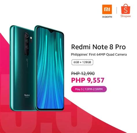 Redmi Note 8 Pro 6GB + 128GB On Sale Tomorrow For Php9,557 Instead of Php12,990