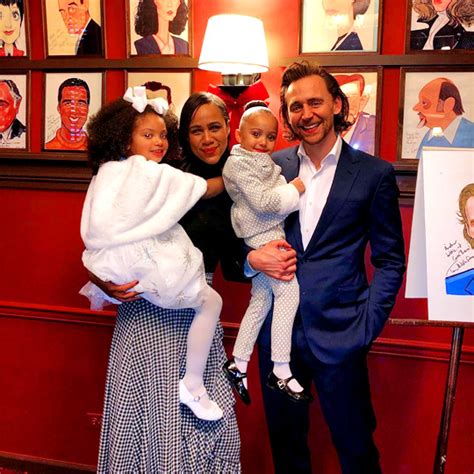 Tom Hiddleston with Zawe Ashton and their onstage daughters at Sardi’s in NYC on December 5 ...