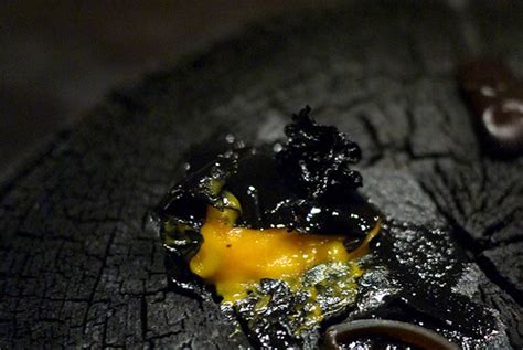 Alinea | Black garlic purée cuttlefish ink and crispy trumpe… | Flickr