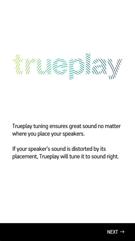 Sonos controller app screen of Trueplay tuning | Sonos, Sonos music ...