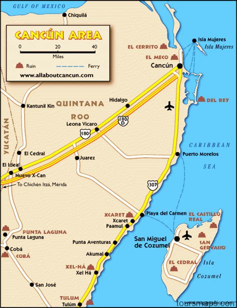 Map of Cancun Mexico - ToursMaps.com