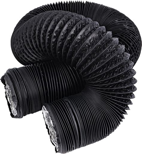 Hon&Guan 6 inch Air Duct - 32 FT Long, Black Flexible Ducting HVAC ...