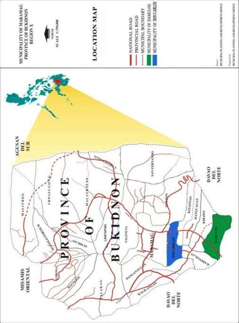 Map of the province of Bukidnon showing the Municipalities of Damulog ...