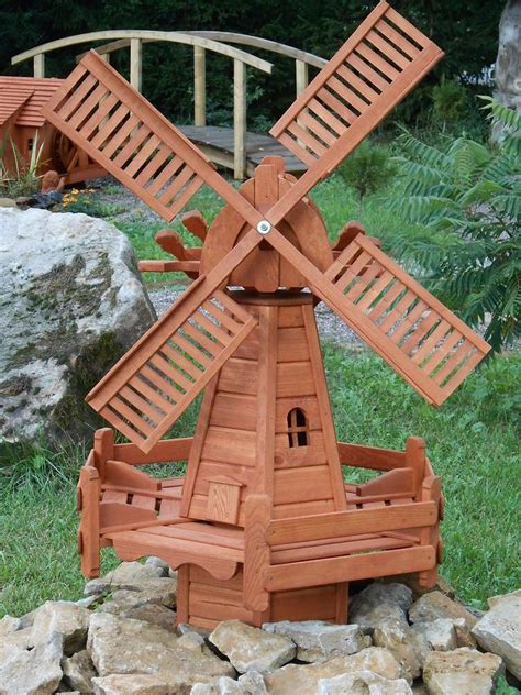 Windmühle aus Kiefernholz, 105 cm hoch | Garten & Terrasse, Dekoration ...