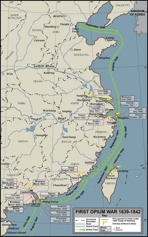 First Opium War 1839-42 Conflict Overview [578×923] : r/MapPorn