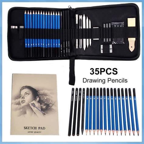 35pcs Sketch Pencil Set Artist Craft Professional drawing Kit Graffiti ...