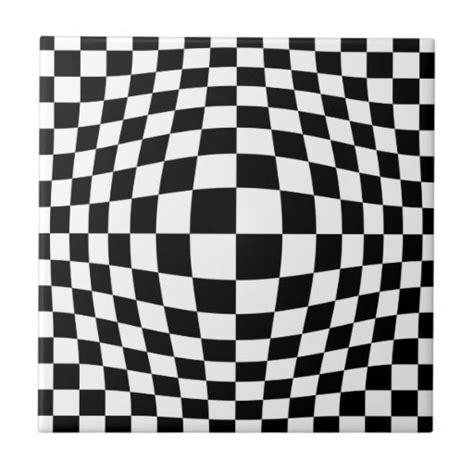 Checkerboard optical illusion tiles | Zazzle