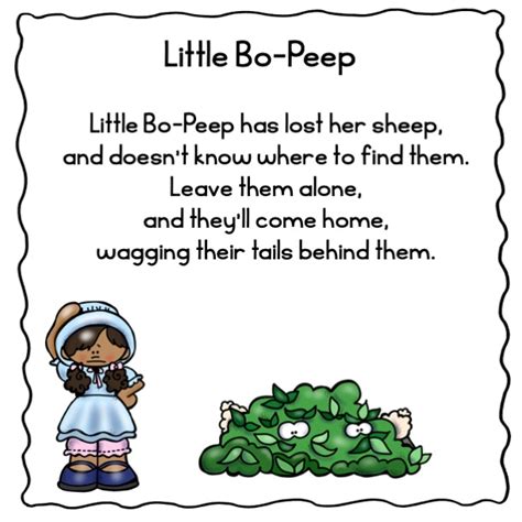 Pocket Chart Poem Little Bo-Peep Nursery Rhyme | Made By Teachers