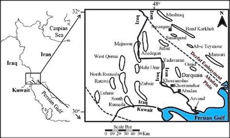 Map of Abadan plain location and its fields, which shows a similar... | Download Scientific Diagram