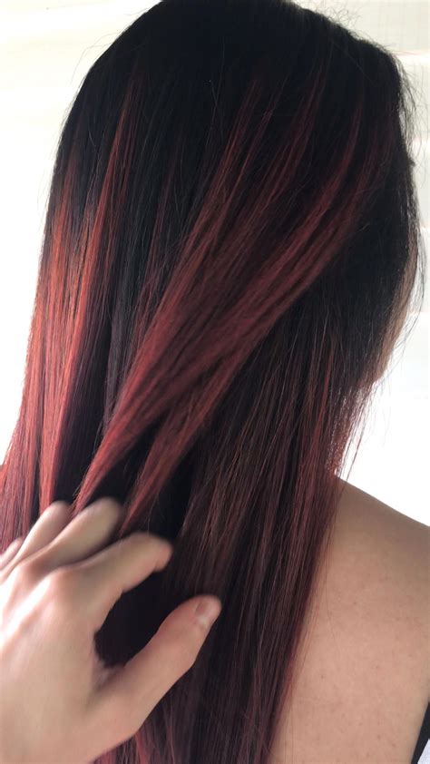 Red hair red balayage red haircolor wine hair burgundy hair color long hairstyle long layered ...