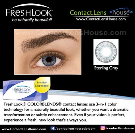 FreshLook ColorBlends Sterling Grey colored contacts lens