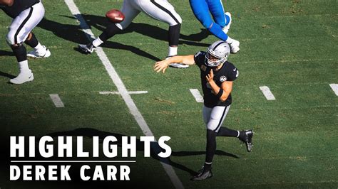 Derek Carr Highlights: Best Plays from Week 9 vs. Lions | Raiders - YouTube