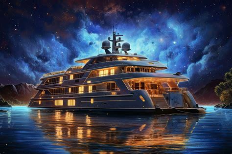 Luxury Yacht , party fun , night sky ,Generative AI 28529931 Stock ...