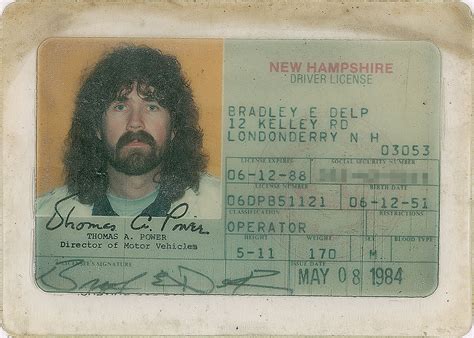 Brad Delp's New Hampshire Driver's License | RR Auction