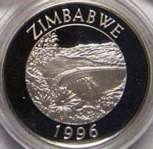 Coin: 10 Dollars (Wildlife landmark - Kariba Dam) (Zimbabwe(1996 - Numismatic Products ...