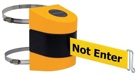 TENSABARRIER Retractable Belt Barrier, Yellow Belt With Black Writing ...