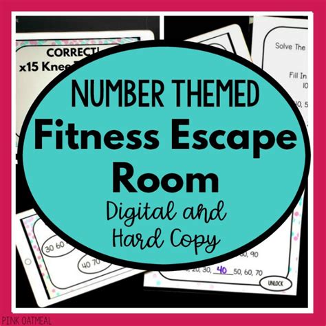 Fitness Escape Room - Numbers - Pink Oatmeal Shop