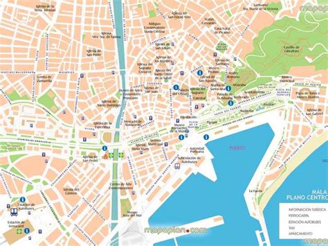 Malaga maps - Top tourist attractions - Free, printable city street map - MapaPlan.com