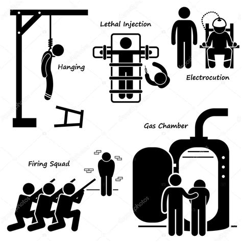 Execution Death Penalty Capital Punishment Modern Methods Stick Figure ...