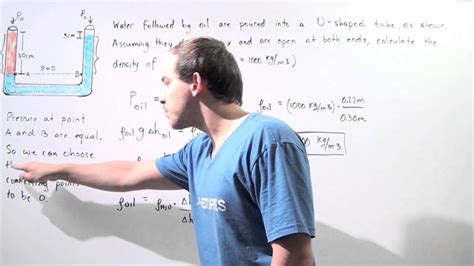 Fluid Pressure and Density Example - YouTube