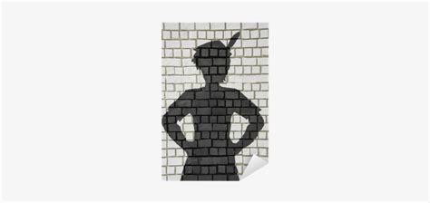 Painted Silhouette Peter Pan On Wall Sticker • Pixers® - Stock ...