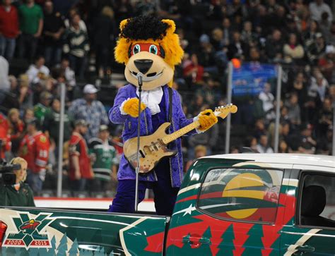 The Minnesota Wild Mascot Nordy celebrated his bday tonight at intermission with a pinata ...