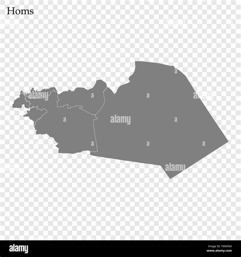 High Quality map of Homs is a governorate of Syria, with borders of the ...