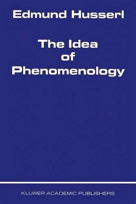 The Idea of Phenomenology by Edmund Husserl (English) Paperback Book ...