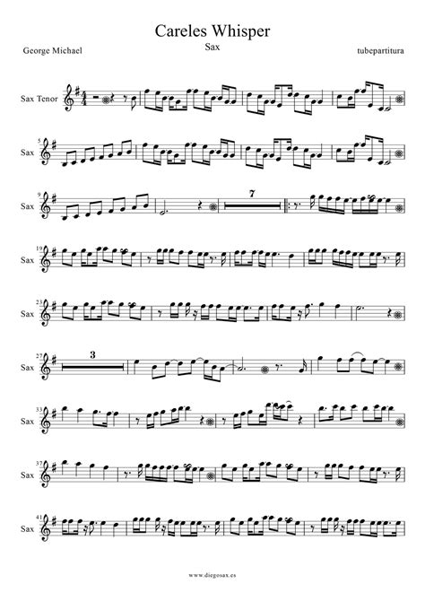tubescore: Careles Whisper by George Michel Sheet Music for Tenor Saxophone Careles Whisper for ...