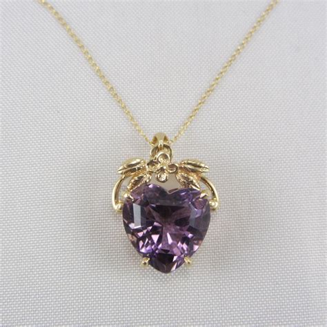 Vintage 14K Gold Amethyst Pendant Necklace by zestfulvintage