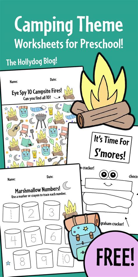 Free Preschool Camping Theme Worksheets! ⋆ The Hollydog Blog