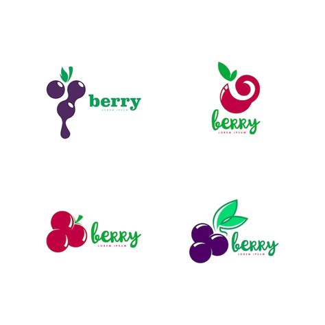 Premium Vector | Berry logo set vector