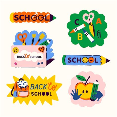 Free Vector | Hand drawn school stickers set