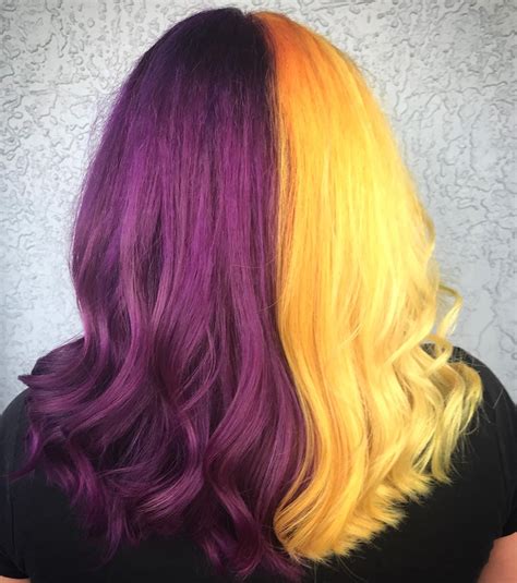 Yellow Pink Purple Hair