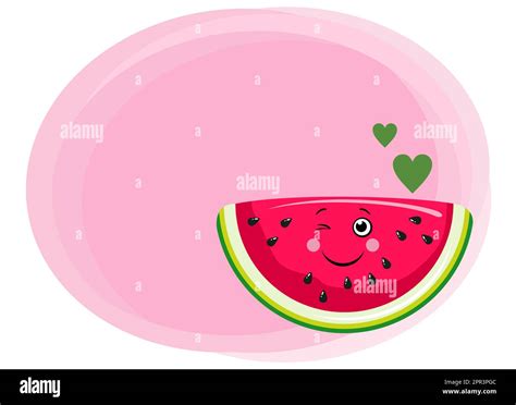 Funny watermelon slice with blank label background Stock Photo - Alamy