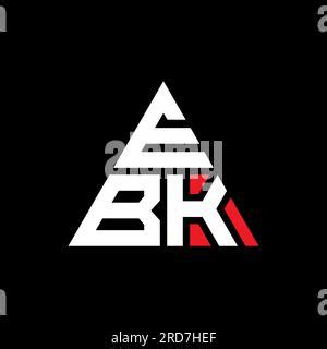 EBK triangle letter logo design with triangle shape. EBK triangle logo design monogram. EBK ...