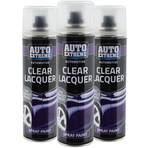 Automotive Clear Lacquer Spray Paint 250ml Aerosol Fast Metal Interior ...