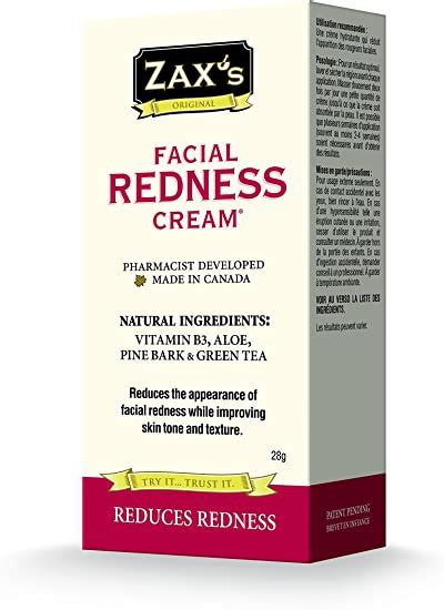 Zax's Original Facial Redness Cream ingredients (Explained)