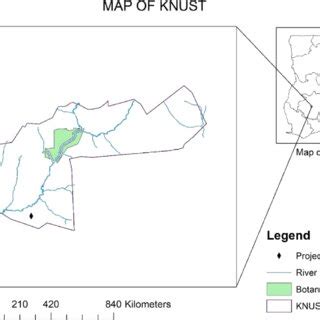 Map of KNUST indicating Project site. | Download Scientific Diagram