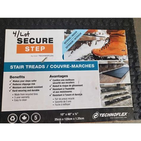 NEW Secure Step Rubber Stair Treads 10"x48"x1/2" - Lot of 4 Pieces